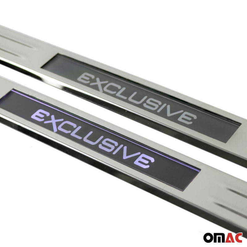 BMW 6 Series 8 Series Door Sill Scuff Plate Scratch Protector Exclusive Steel Silver 2 Pcs