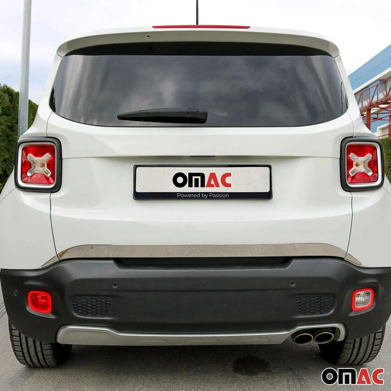 Rear Trunk Molding Trim for Jeep Renegade 2015-2018 Steel Silver 3 Pcs - OMAC USA