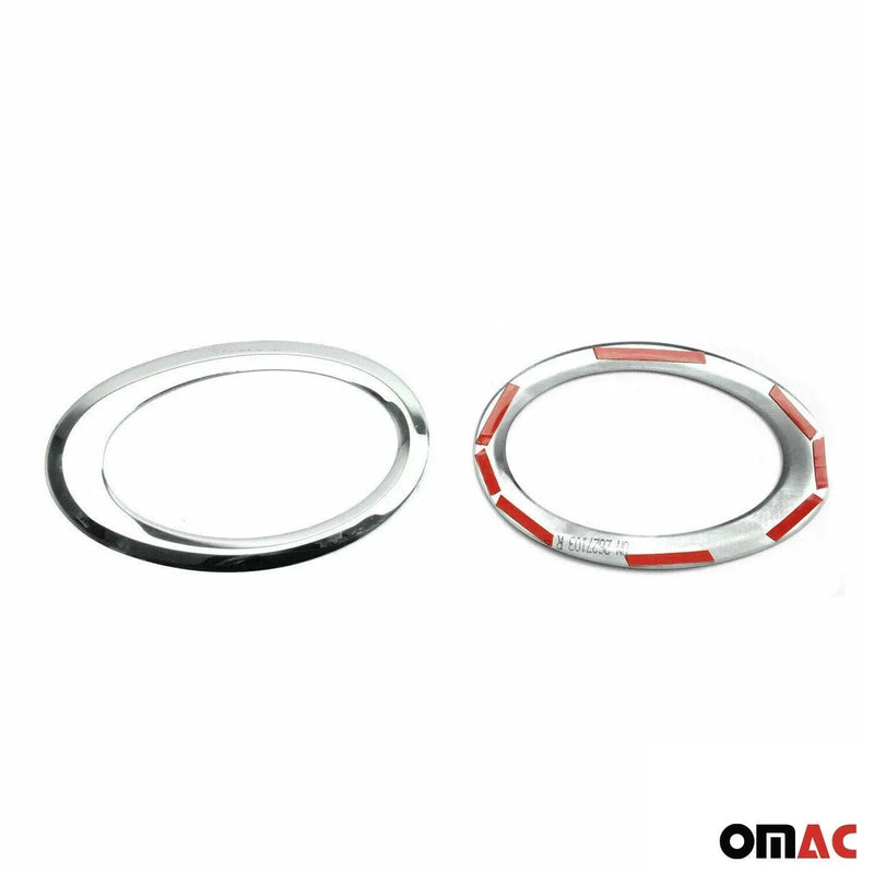 Fog Light Lamp Bezel Cover for Ford Transit Connect 2014-2019 Steel Silver 2 Pcs - OMAC USA