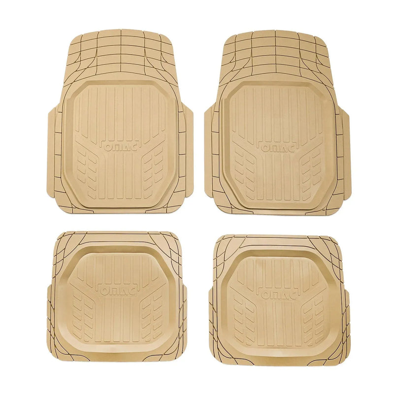 GMC Heavy Duty Trim to fit Floor Mats Liner Tan All Weather 4Pcs