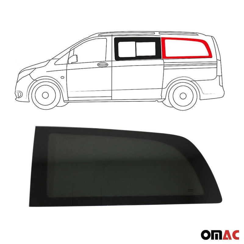 2016-2024 Mercedes Metris Window Glass Left Side Rear Black L2 MWB