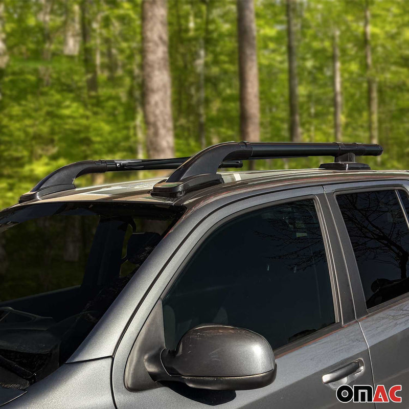 2023-2025 GMC Canyon III Top Roof Rack Side Rails Black Alu 4Pcs