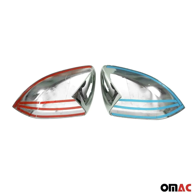 Side Mirror Cover Caps fits Mercedes Metris 2016-2024 ABS Chrome Silver 2Pcs - OMAC USA