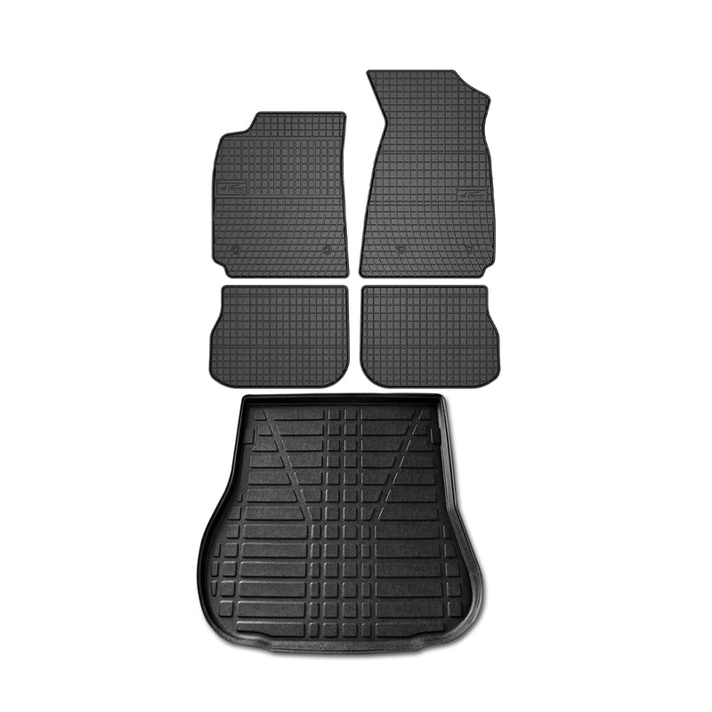 1998-2004 Audi A4 A4 Quattro Wagon Floor Mats & Cargo Liner Full Set All Weather Black