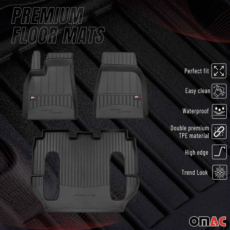 2016-2020 Tesla Model X Premium Floor Mats Liners Full Set All Weather Heavy Duty