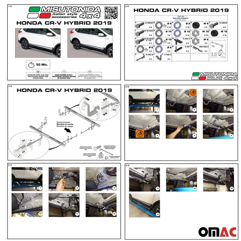 2020-2022 Honda CR-V Running Boards Side Steps Black