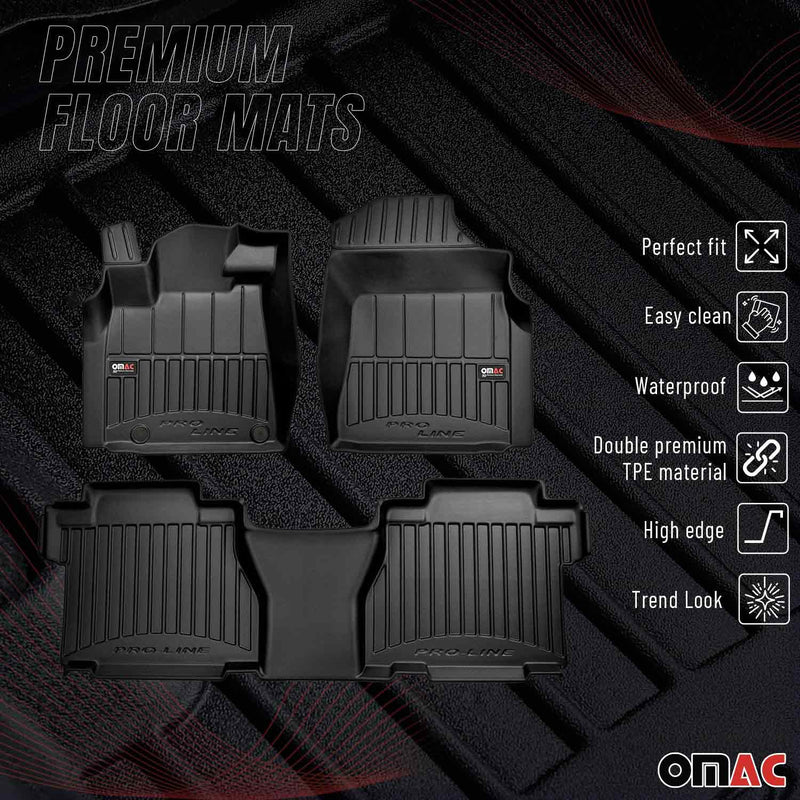 2007-2013 Toyota Tundra CrewMax Premium Floor Mats Liners Full Set All Weather Heavy Duty