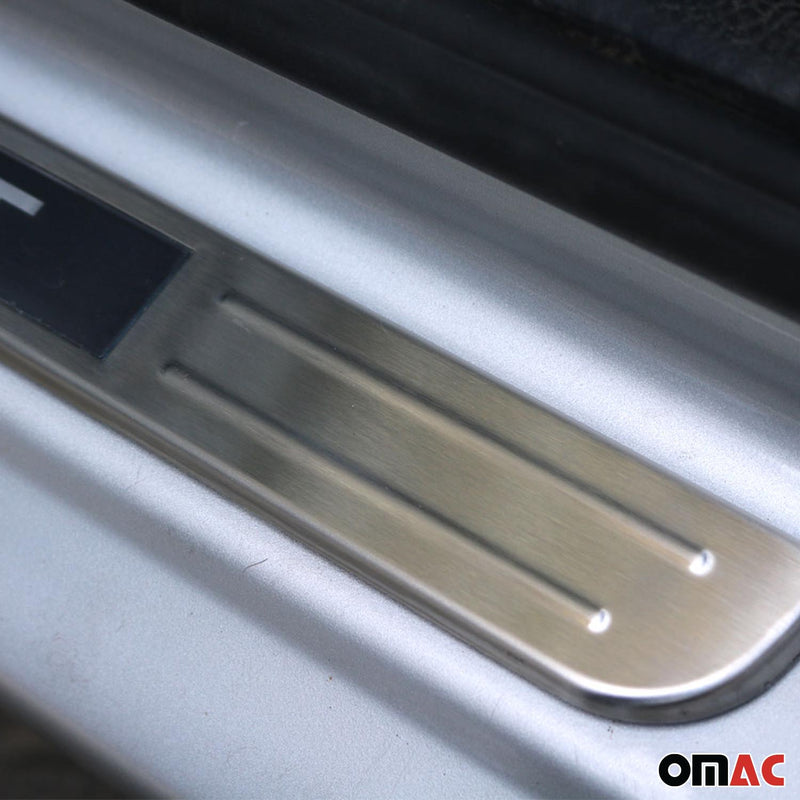 2011-2015 Mercedes SLS AMG Door Sill Scuff Plate Illuminated Sport Steel Silver 2 Pcs