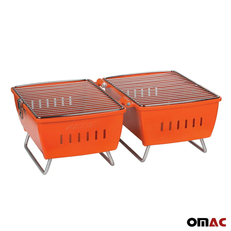 Charcoal Grill Portable Grill Garden Outdoor Orange Picnic Grill 13 Pcs BBQ