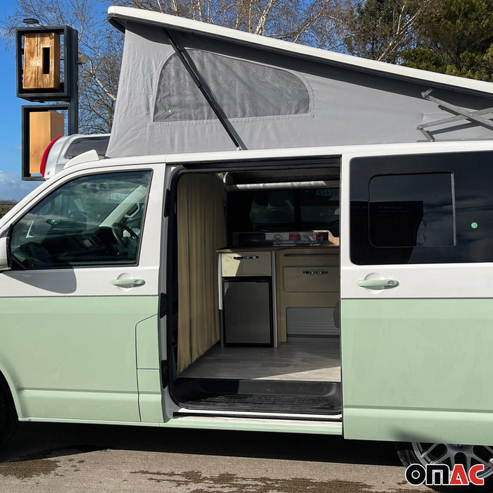 79" x 71" Van Cab Divider Cabin Curtain Campervan Kit Beige