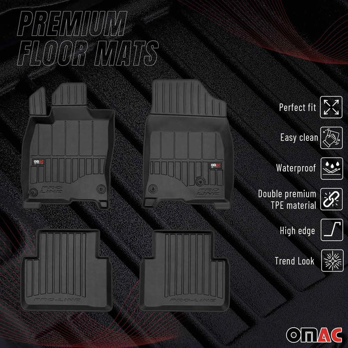 OMAC Premium Floor Mats for Honda Civic 2016-2021 All-Weather Heavy Duty 4x