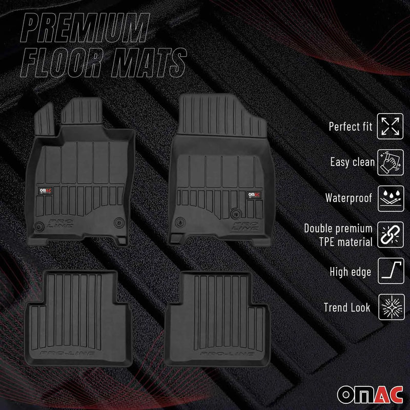 2016-2021 Honda Civic Hatchback Premium Floor Mats Liners Full Set All Weather Heavy Duty