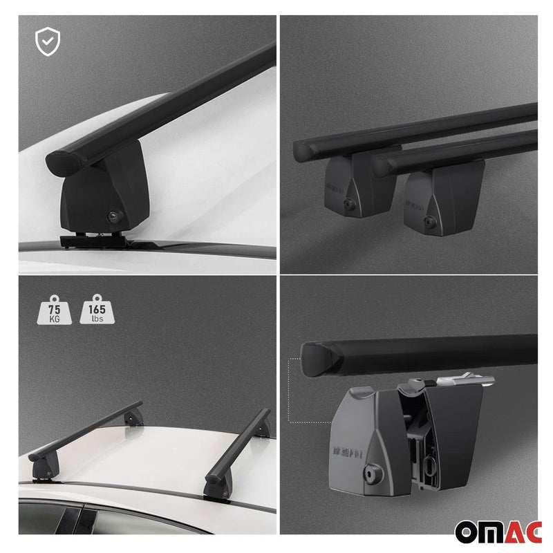 2010-2020 VW Amarok Roof Rack Cross Bars Black