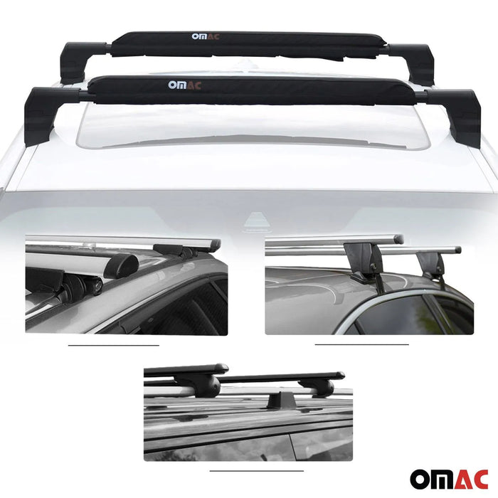 28" Roof Rack Pads Surfboard Windsurf Crossbar Pads for Scion Black 2 Pcs