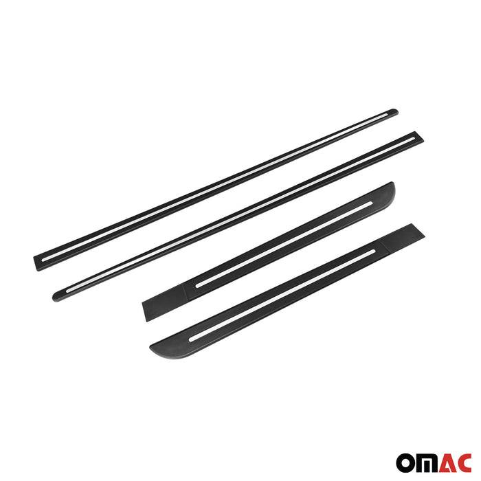 Side Door Molding Trim Skirt Garnish for Mini Cooper Steel Silver 4 Pcs