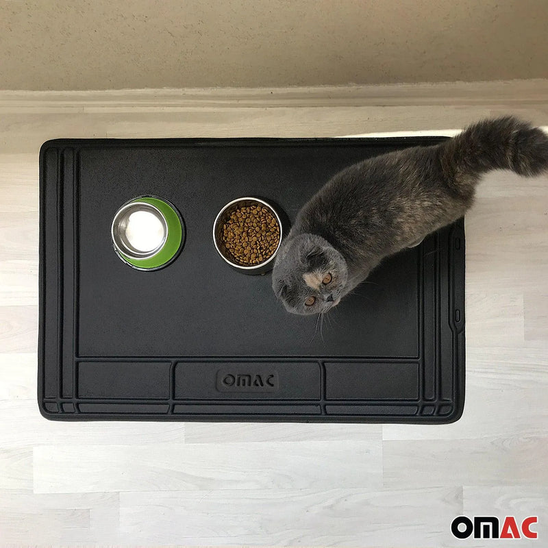 OMAC Pet Feeding Mat Waterproof Anti-Slip Dogs and Cats Food Placement Mat