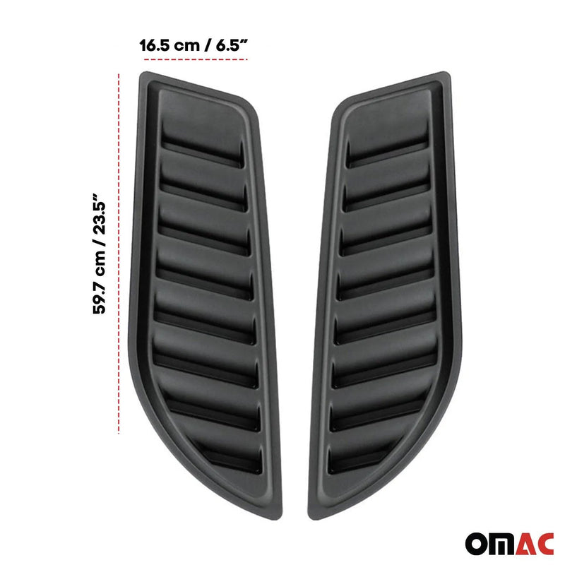 2015-2018 Audi Q3 Hood Scoop Vent Air Flow Intake Black 2 Pcs