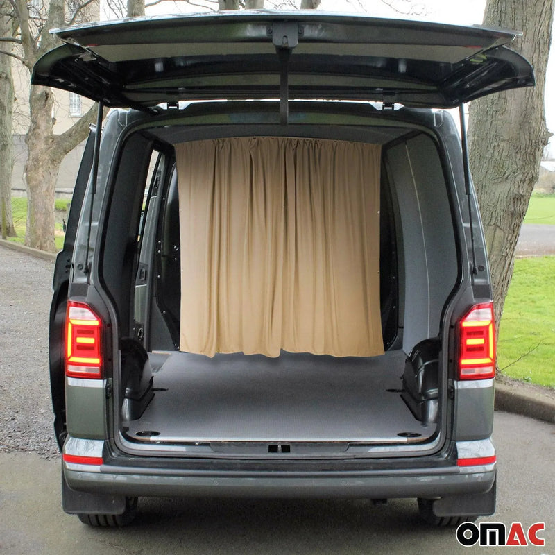 Mercedes Sprinter Cabin Divider Curtain Privacy Curtains Beige 2 Curtains