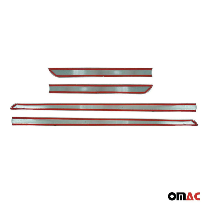 Side Door Molding Trim Skirt Garnish for Ford Fusion 2006-2012 Steel Silver 4Pcs - OMAC USA