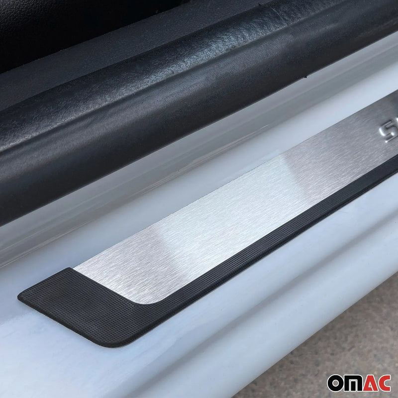 Toyota Tacoma Door Sill Scuff Plate Scratch Protector Sport Steel Silver 2 Pcs