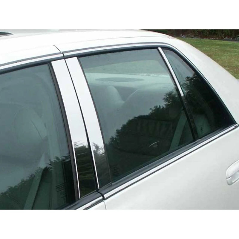 2000-2005 Cadillac DeVille Stainless Steel Pillar Trim 6 Pcs