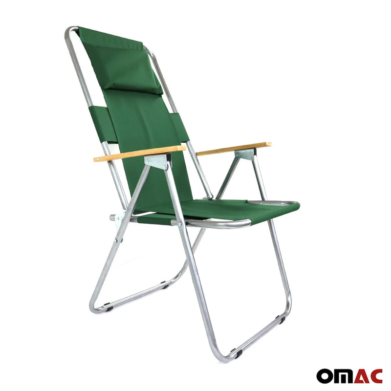 New Folding Padded Wooden Camping Chair Beach Seat Fishing Outdoor Picnic Green