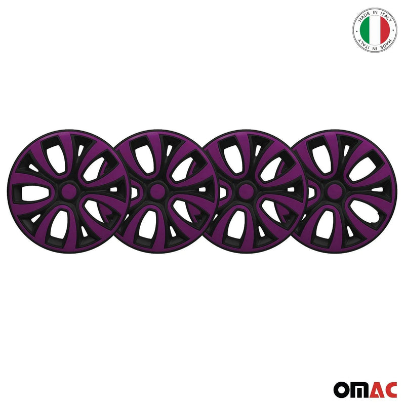 ColorFlex Hub Caps Wheel Cover 16" Black & Violet Full Set 4 pcs.