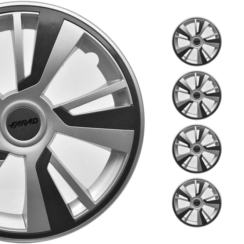 Twintone Hub Caps Wheel Cover 14" Grey & Dark Gray Insert Full Set 4 pcs.