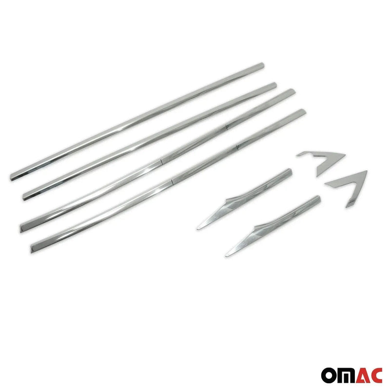 Window Molding Trim Streamer for Honda Civic 2016-2021 Sedan Steel Silver 8 Pcs - OMAC USA