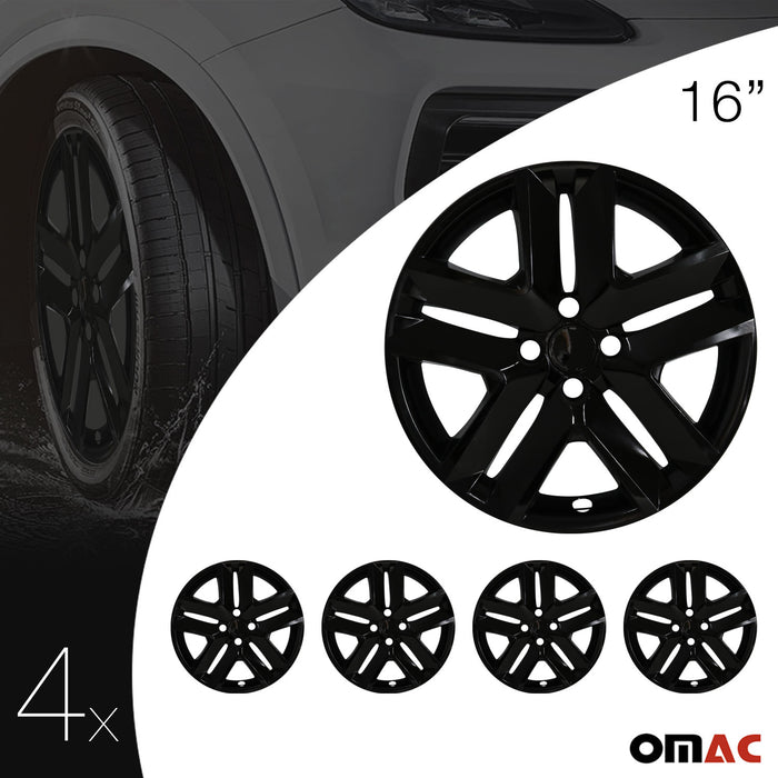 4x 16" Wheel Covers Hubcaps for Volvo Black