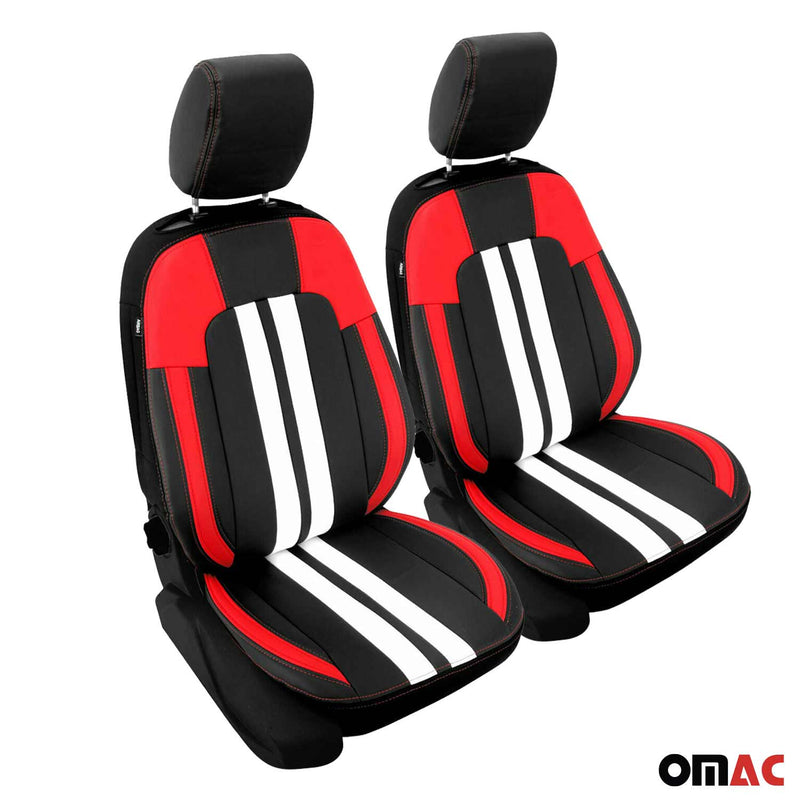 Mercedes Front Car Seat Covers Protector Polycotton Black Red White 2Pcs