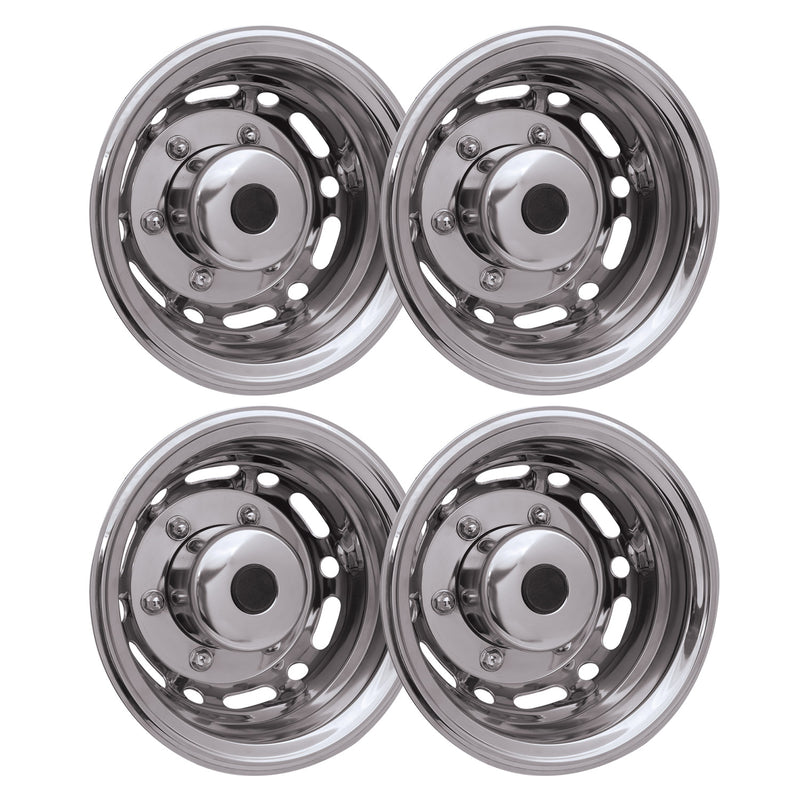 16" Dual Wheel Simulator Hubcaps for Chevrolet Express Chrome Silver Gloss 2Pcs