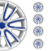 15" Inch Hubcaps Wheel Rim Cover Gray with Dark Blue Insert 4pcs Set - OMAC USA