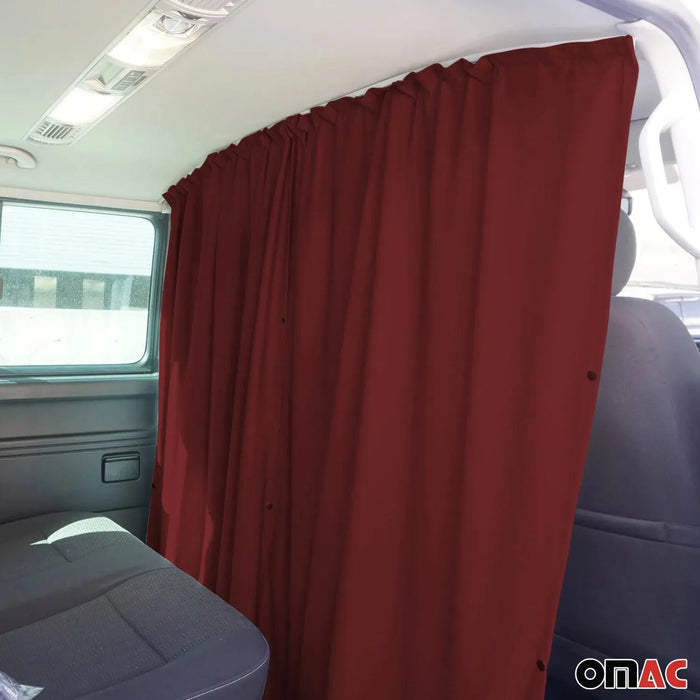 Cabin Divider Curtain Privacy Curtains fits Ford Transit Red 2 Curtains