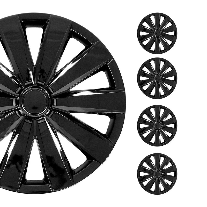 Nevada Hub Caps Wheel Cover 16" Black Full Set 4 pcs.