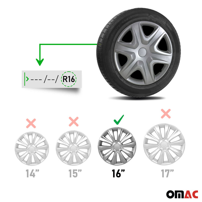 16" Wheel Rim Covers Hub Caps for RAM Silver Gray