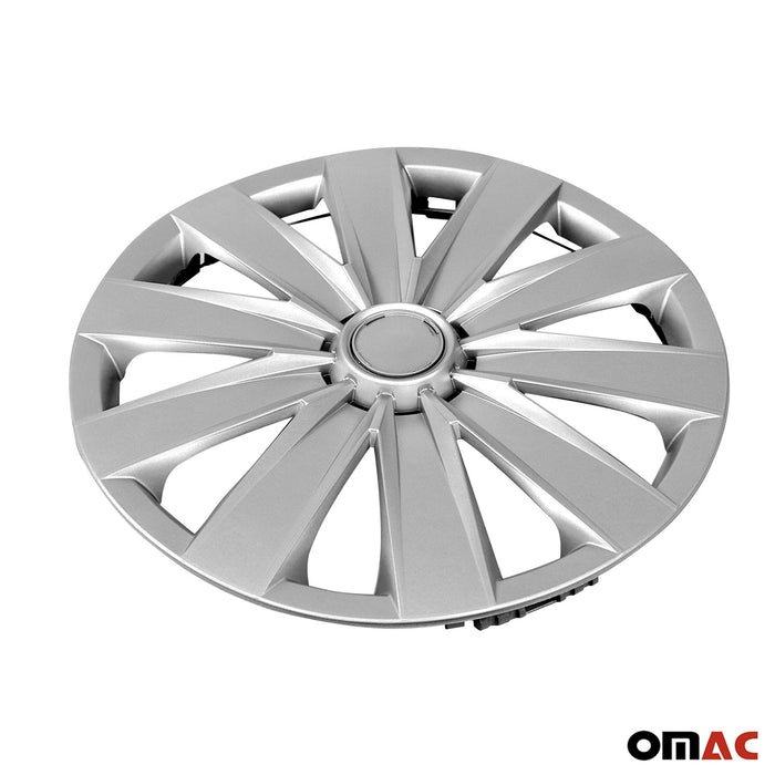 16" Wheel Covers Hubcaps 4Pcs for Ford F250 F350 E250 E350 Silver Gray