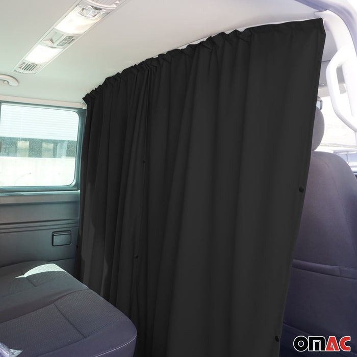 Cabin Divider Curtain Privacy Curtains for VW Grand California Black 2x Fabric