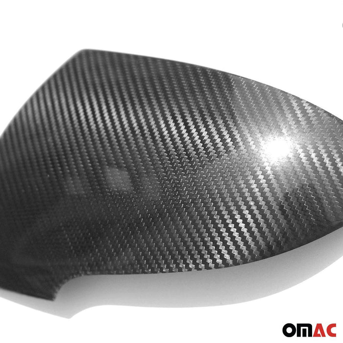 Side Mirror Cover Caps Fits Kia Sportage 2011-2014 Carbon Fiber Black 2 Pcs