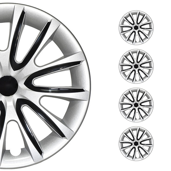 14" Wheel Covers Hubcaps fits for Hyundai Elantra Set 4x Black Gray