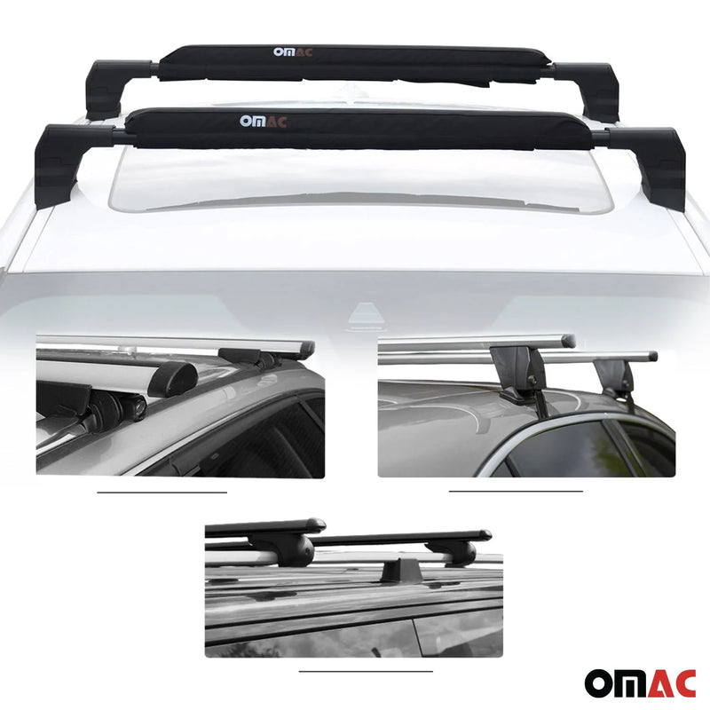 Volvo 19" Roof Rack Pads Surfboard Windsurf Crossbar Pads Black 2 Pcs