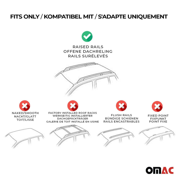 Roof Rack Cross Bars Luggage Carrier for Nissan Qashqai 2007-2014 Alu Black 2x