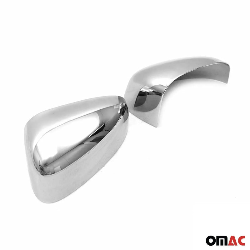 Side Mirror Cover Caps Fits Ford Tourneo Courier 2014-2018 Chrome Silver 2 Pcs - OMAC USA