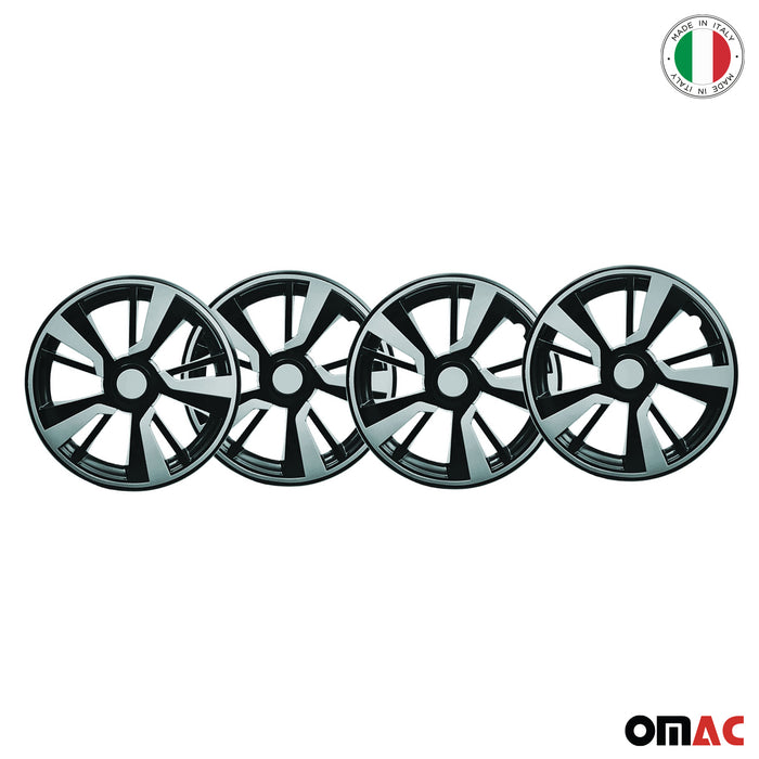 14" Wheel Covers Hubcaps fits VW Light Blue Black Gloss