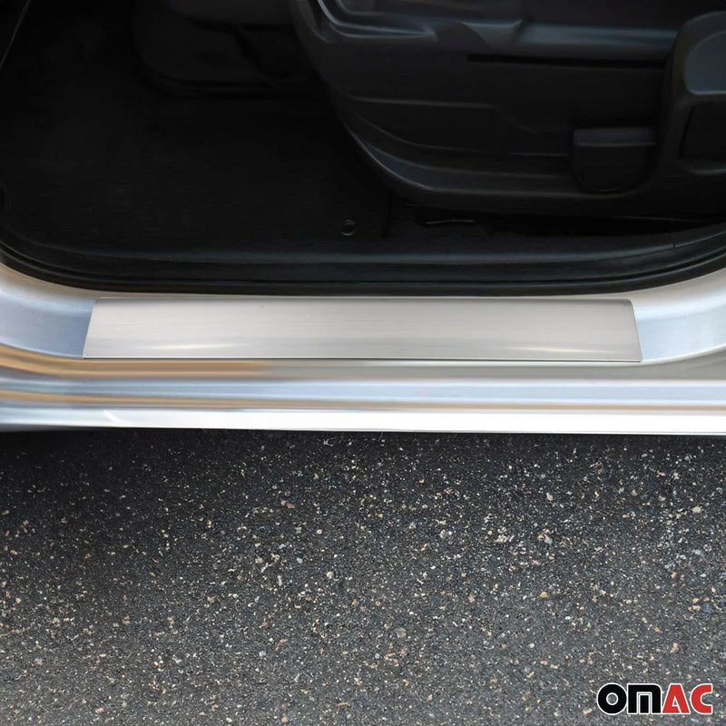 Door Sill Scuff Plate Scratch Protector for Ford Focus 2000-2004 Steel Silver 4x - OMAC USA