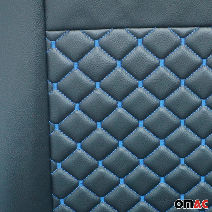 Leather Front Car Seat Covers Protector for Ford Transit 2015-2024 Black Blue