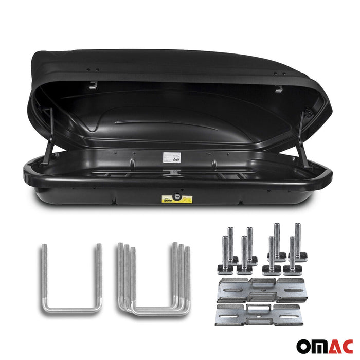 Roof Box 11 Cubic Ft. Rooftop Cargo Carrier Roof Mount for Acura Black 1Pc