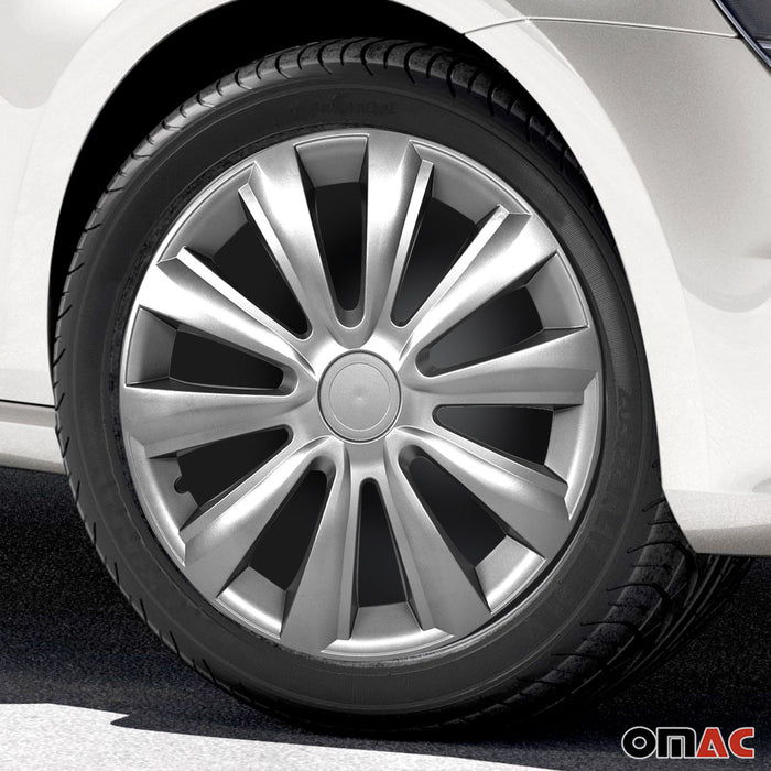 16 Inch Wheel Covers Hubcaps for Hyundai Silver Gray Gloss