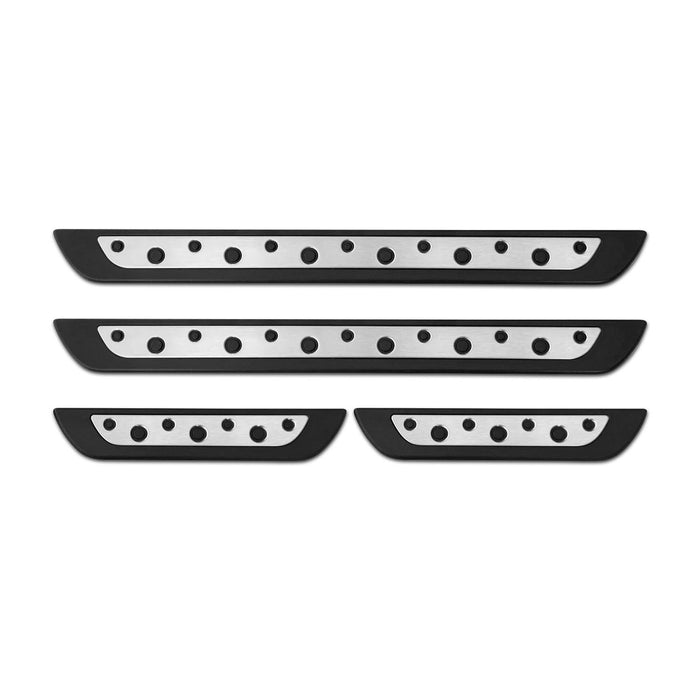Door Sill Scuff Plate Scratch Protector for Ford Edge Steel Silver 4 Pcs