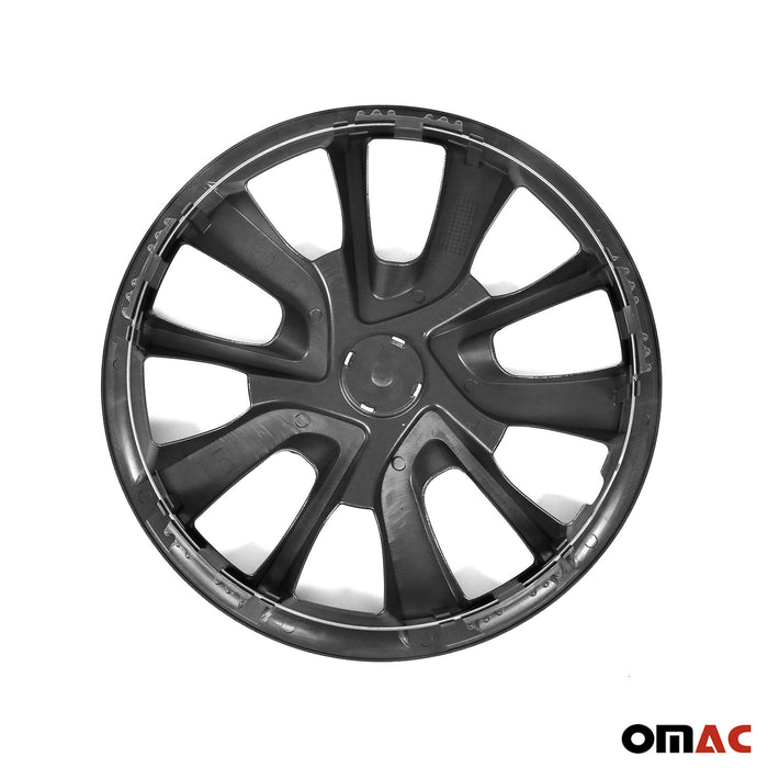 15 Inch Wheel Covers Hubcaps for Fiat Black Gloss